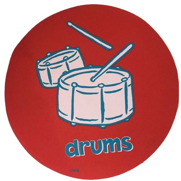 Cranium Hullabaloo Children Game Red Drums Round Circle Foot Mat Floor Pad 2004 - Picture 1 of 3